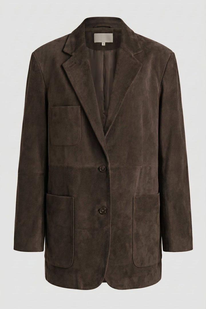 ALDRIDGE - Suede Leather - elegant brown brushed blazer