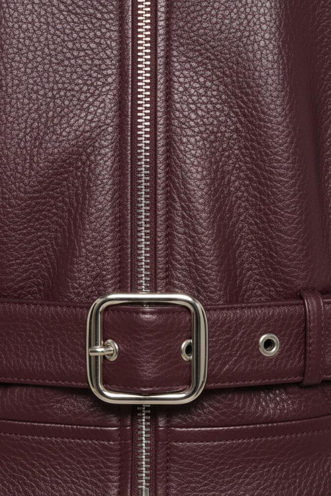 AVELON – Faux Leather Bomber Jacket