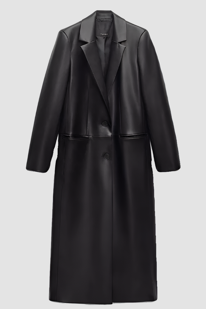 Leather Coat Long Trench
