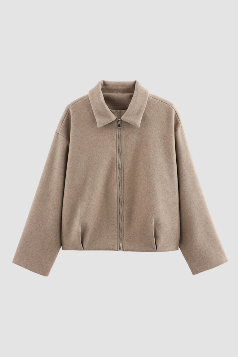 Beige jacket on a white background