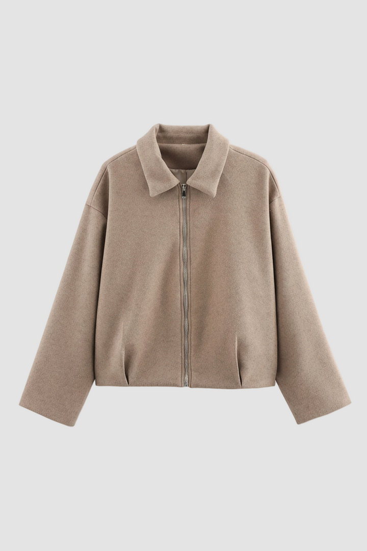 Beige jacket on a white background