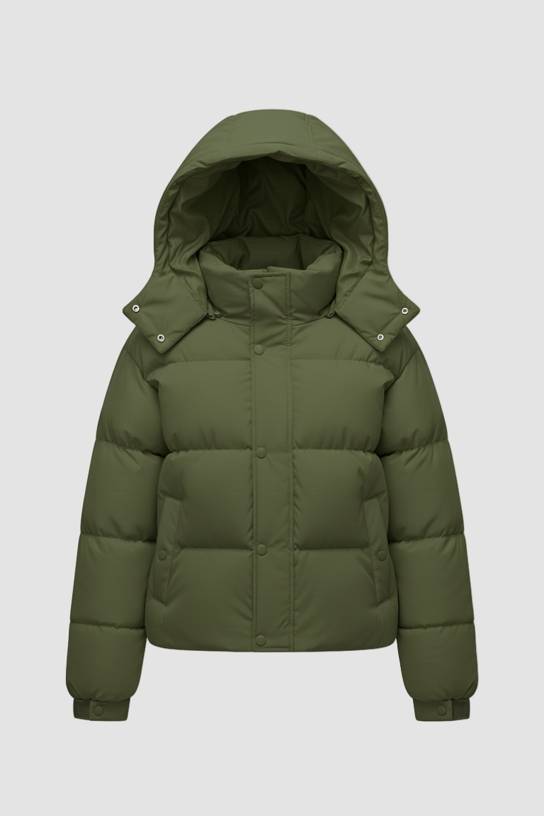 Dalvyn winter hooded jacket – lightweight insulated hooded coat with water-resistant finish, designed for warmth and effortless urban style.