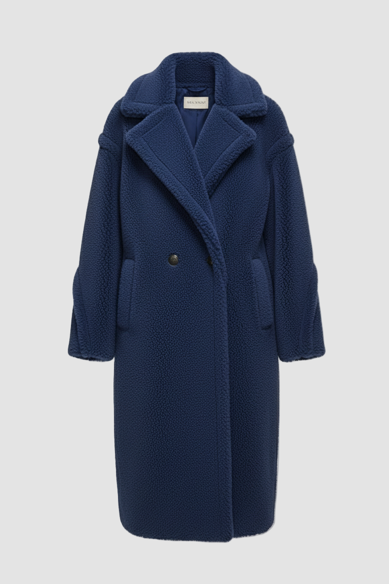 Navy blue coat on a light gray background