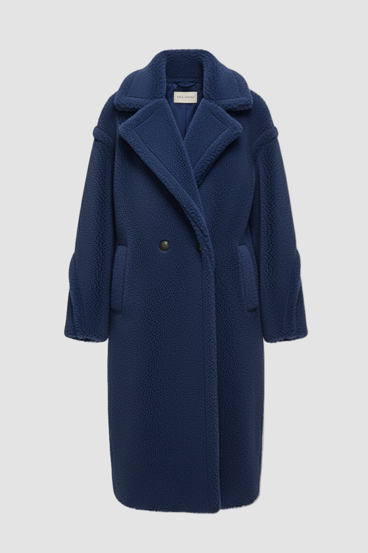 Navy blue coat on a light gray background