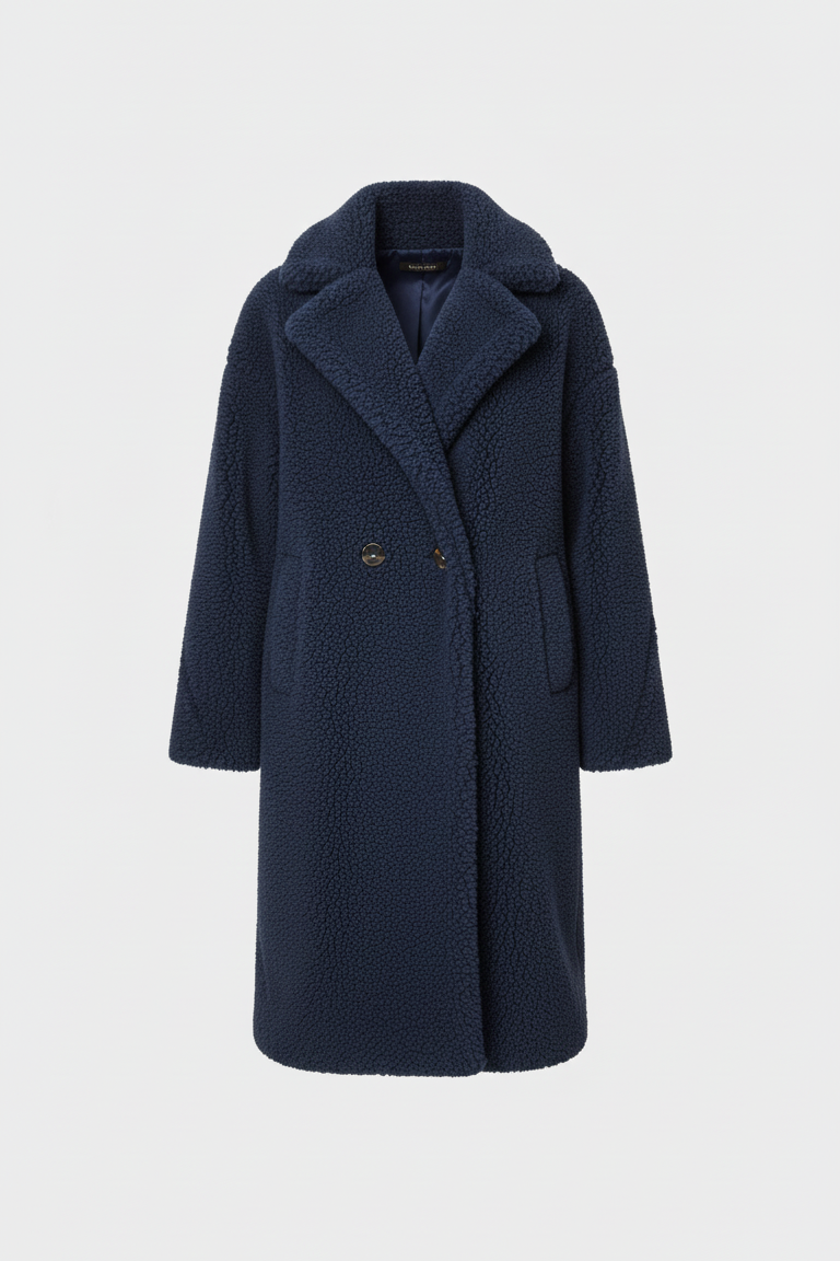 Navy blue coat on a white background