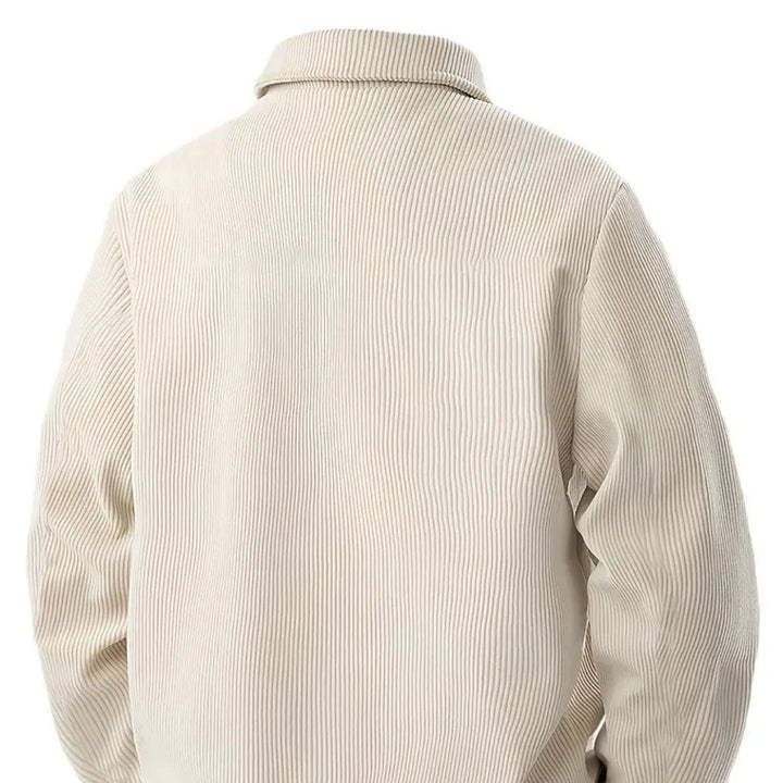 Beige corduroy jacket on a white background