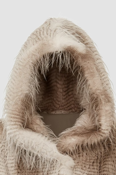 Beige textured scarf on a white background