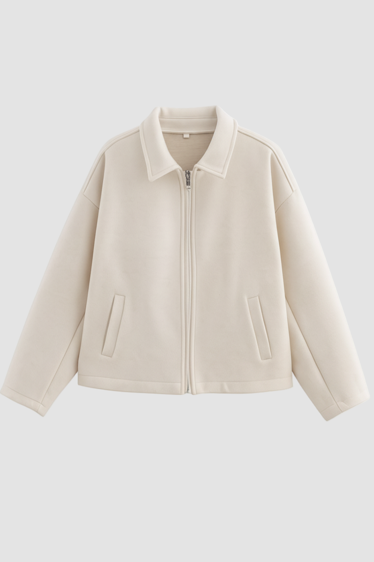 Beige jacket on a white background