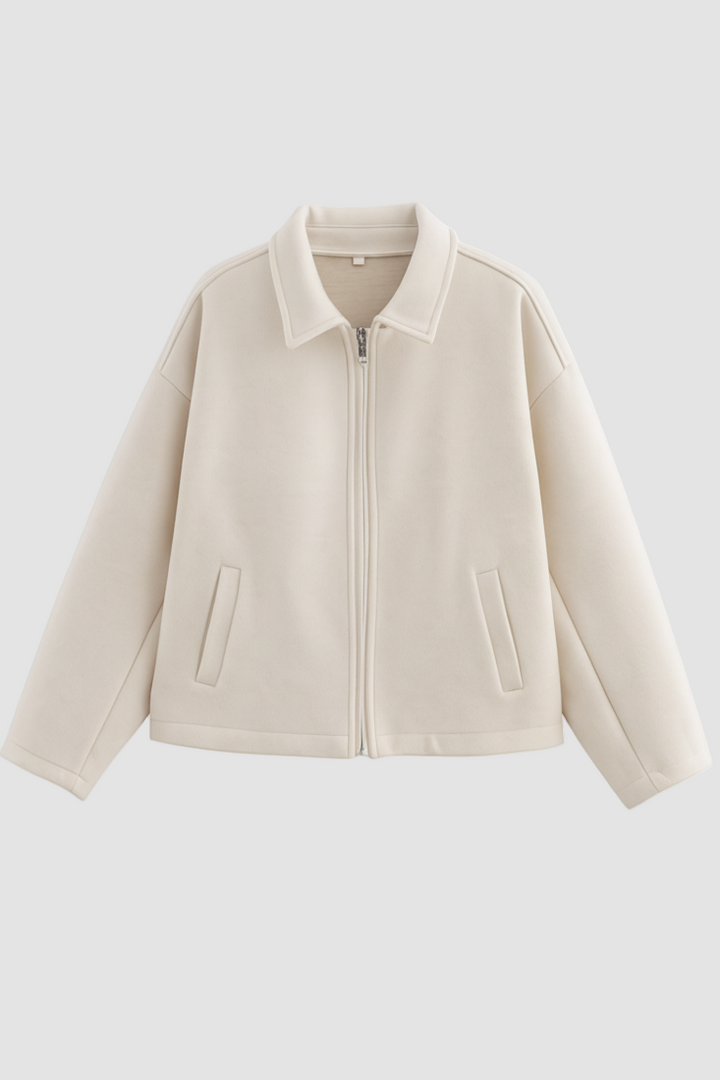 Beige jacket on a white background