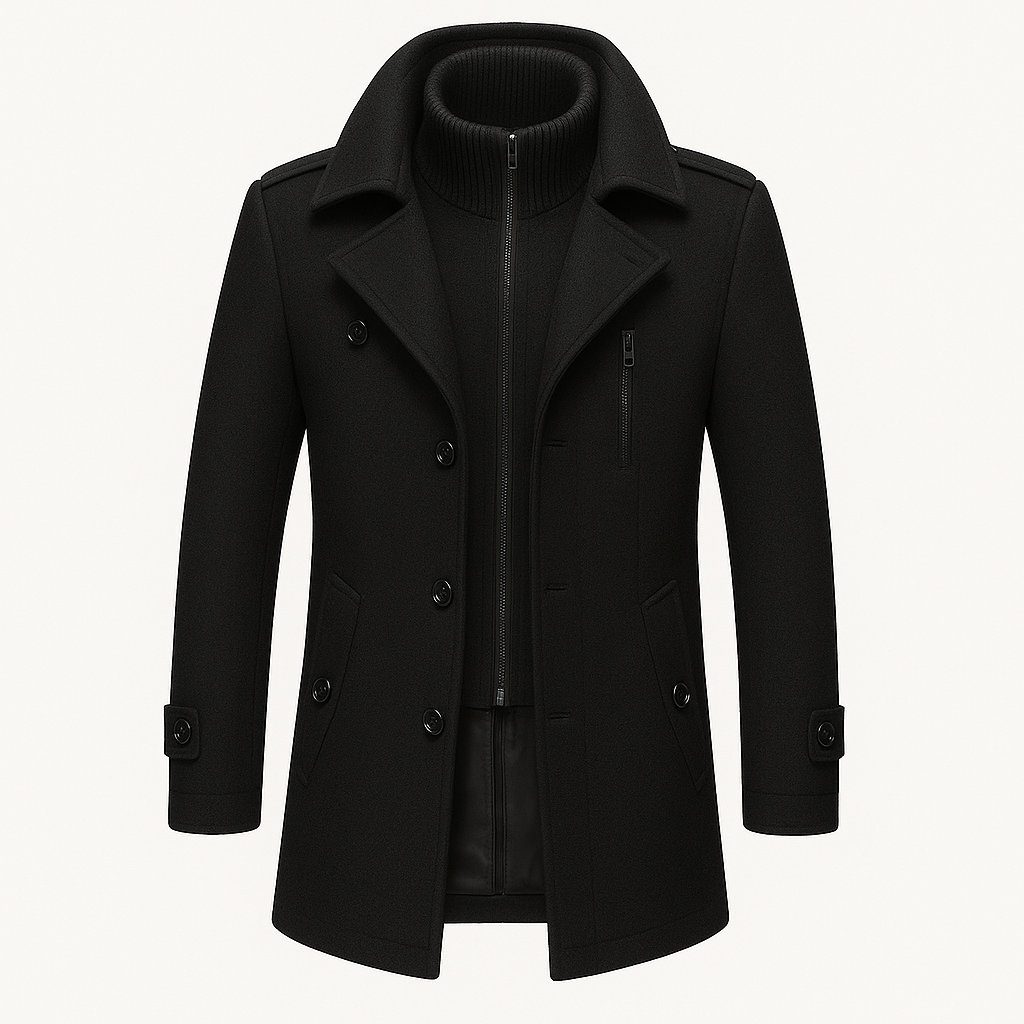 Black coat on a white background