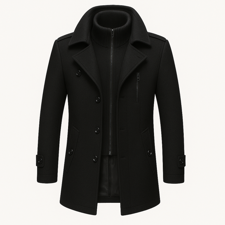 Black coat on a white background