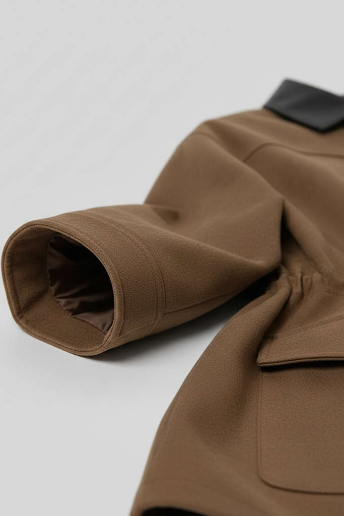 Brown jacket on a light gray background