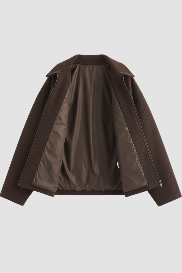 Brown jacket on a gray background