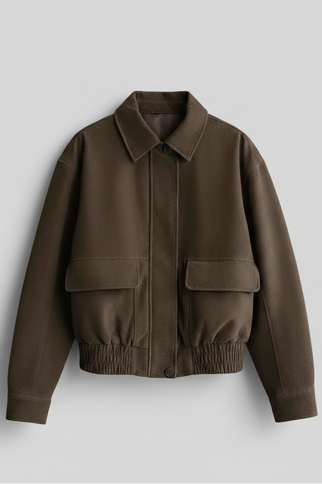 Brown jacket on a light gray background