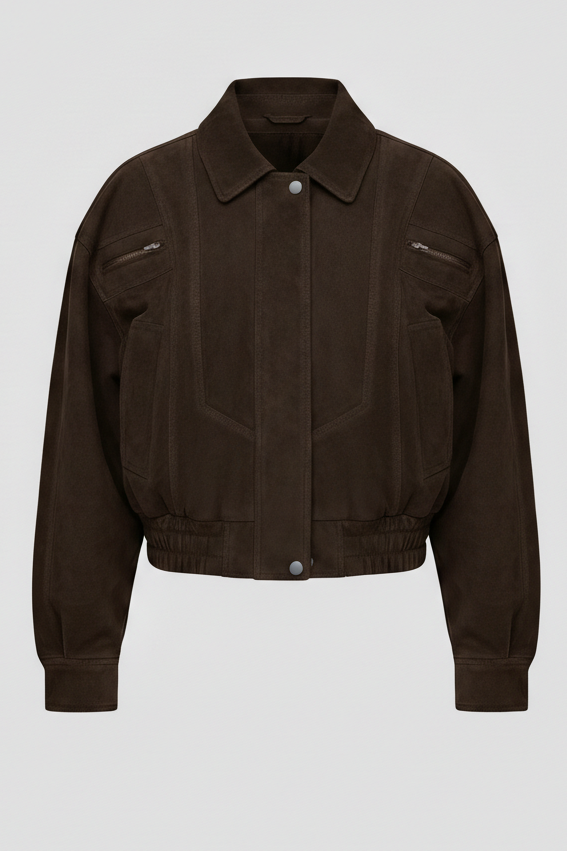 Brown jacket on a light gray background