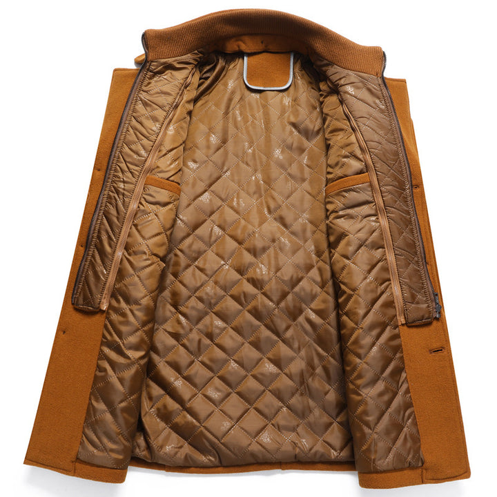 Brown quilted jacket on a white background