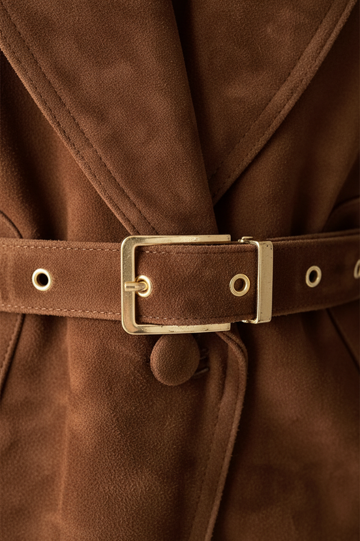 CAMERON - Belt Detail on Suede Jacket