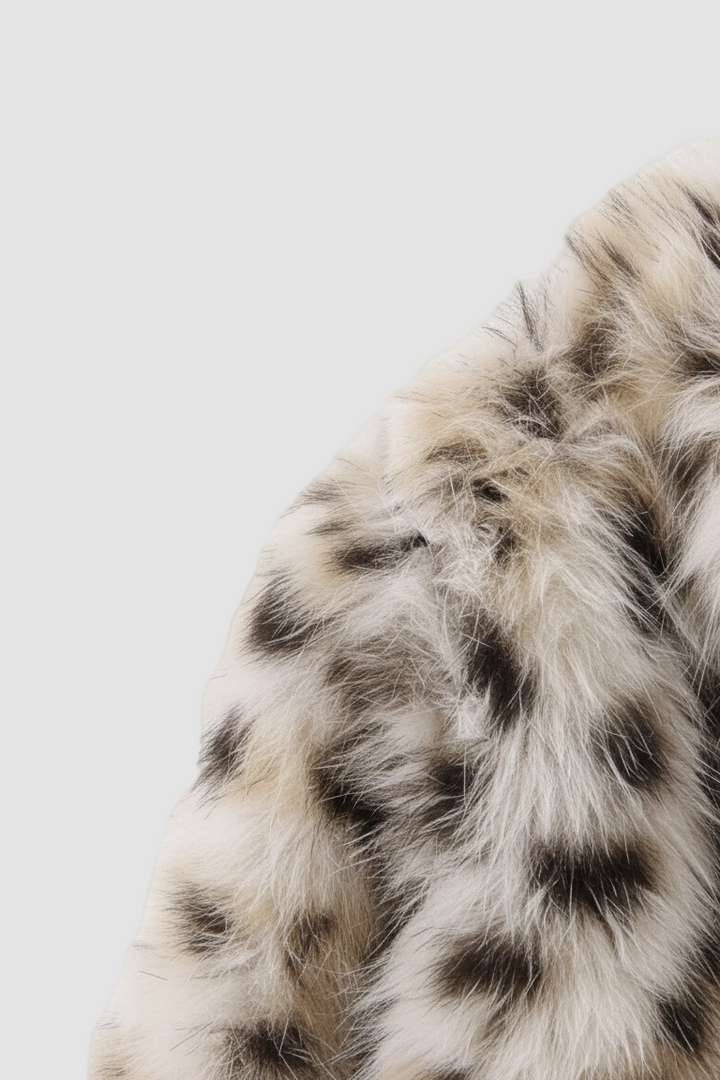 Close-up of a fur coat with a white background