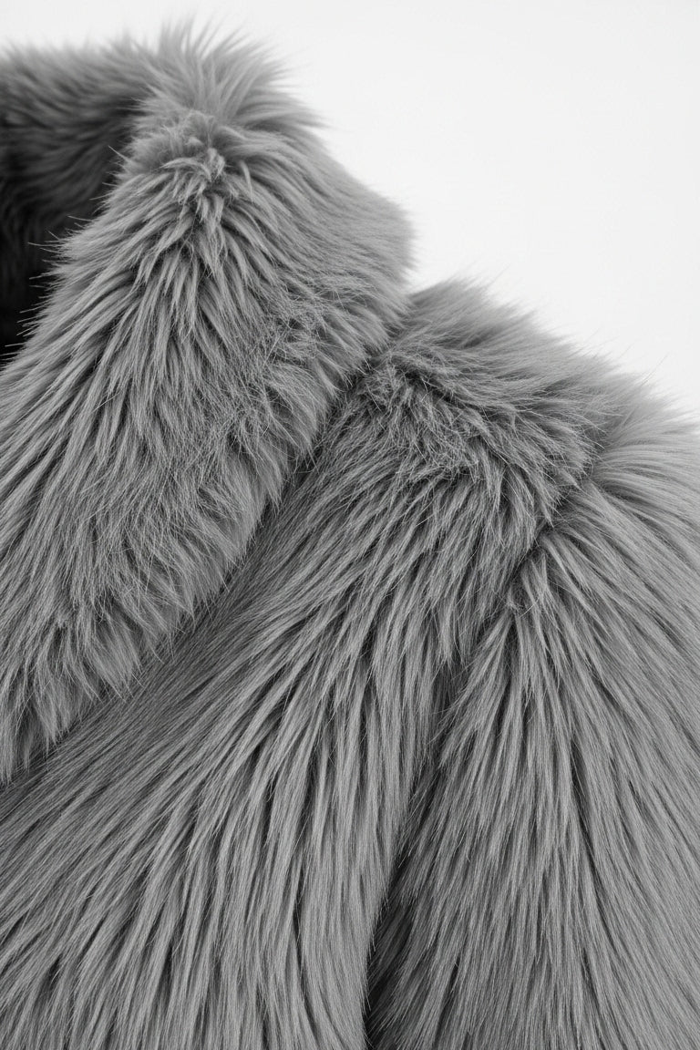 Close-up of gray fur texture