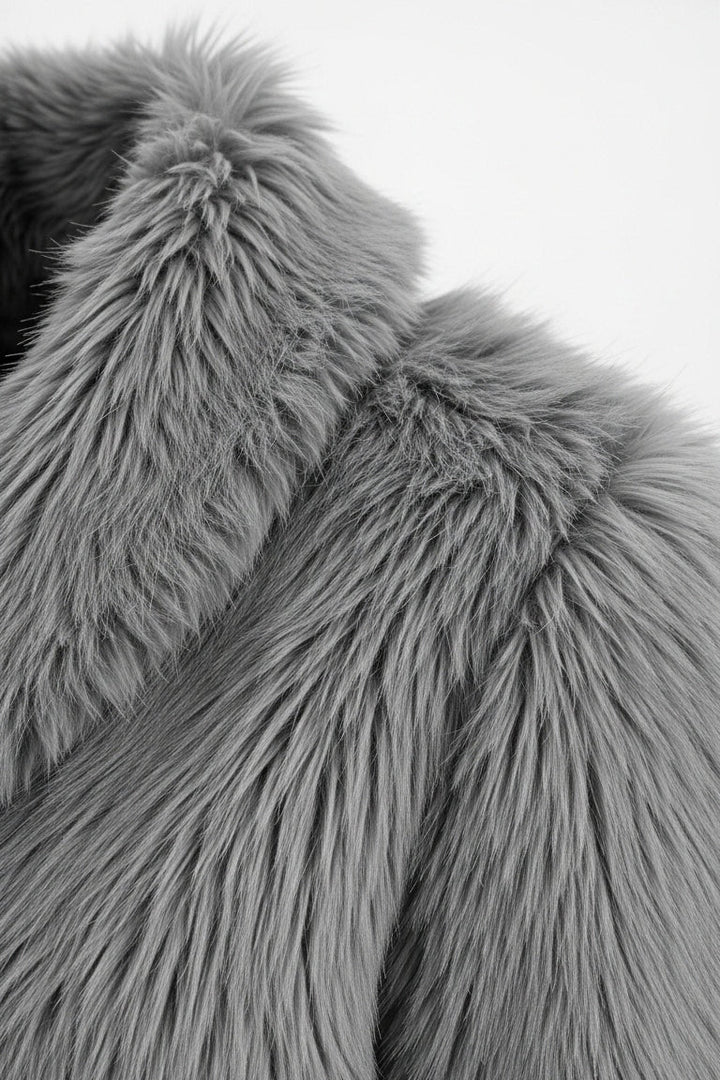 Close-up of gray fur texture
