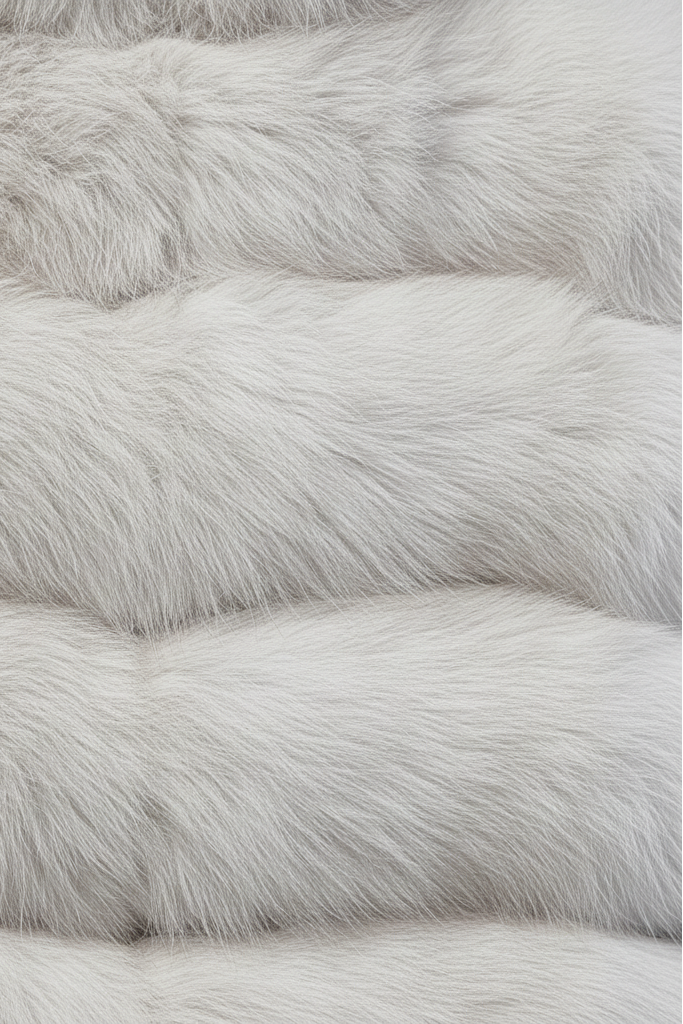 Close-up of the MYRALYN coat’s faux fur texture and hood silhouette.