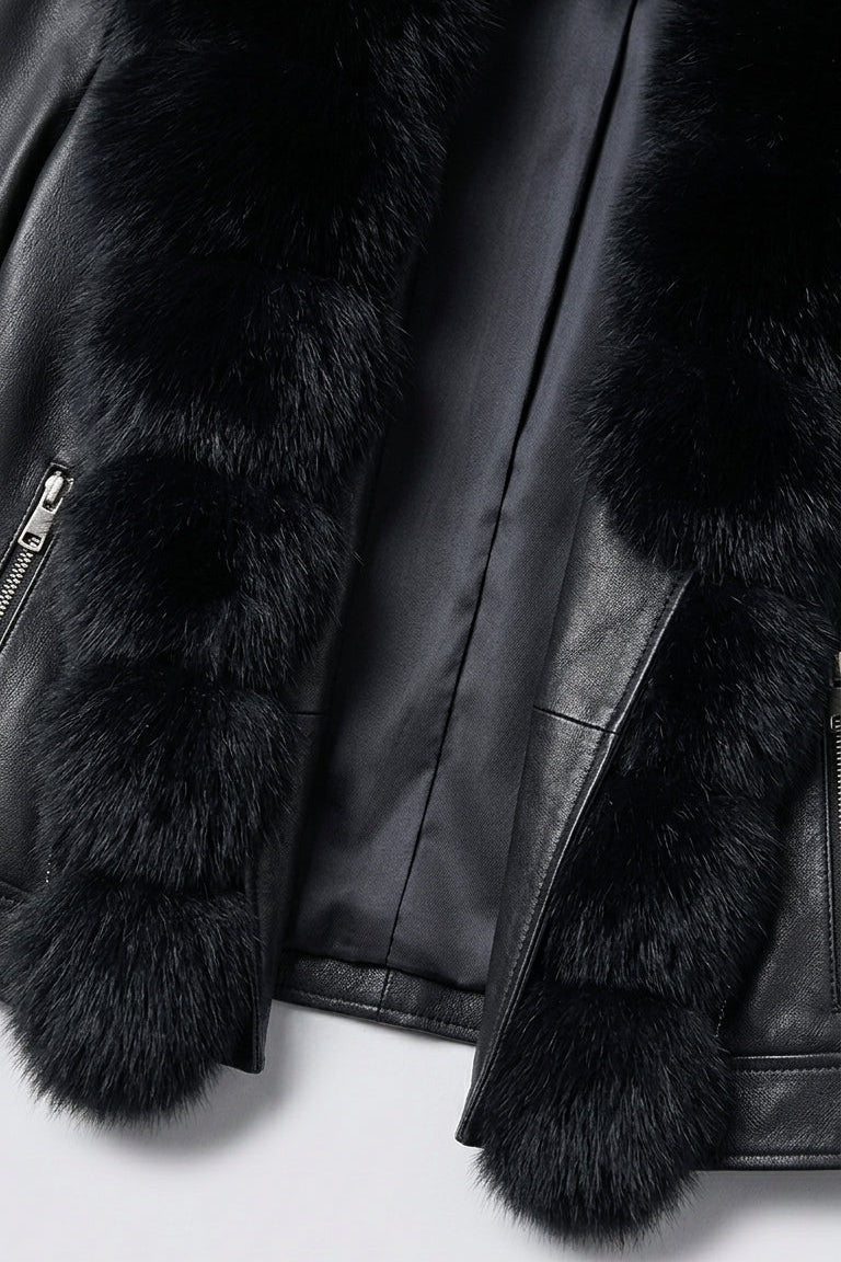 DELTA - Leather Jacket - Quiet Luxury, Studio, pocket and closure shot