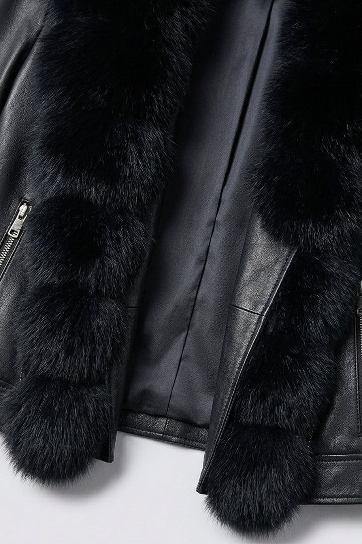 DELTA - Leather Jacket - Quiet Luxury, Studio, pocket and closure shot