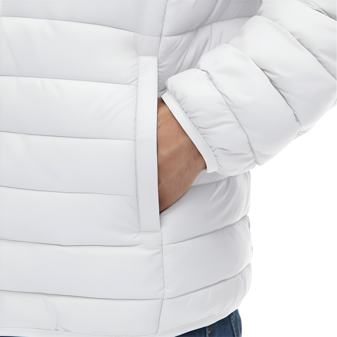 Dalvyn Men’s Waterproof Puffer Jacket – Padded Sleeve and Side Pocket Detail for Warmth and Comfort