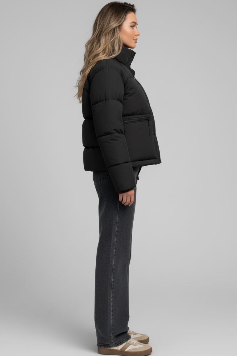 Dalvyn women’s puffer jacket – lightweight cotton parka with modern warmth, sleek fit, and soft volume for effortless winter chic.