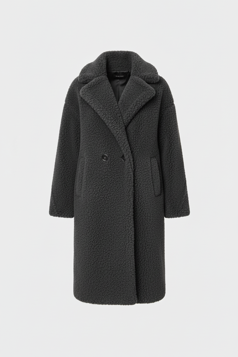 Dark gray coat on a light gray background