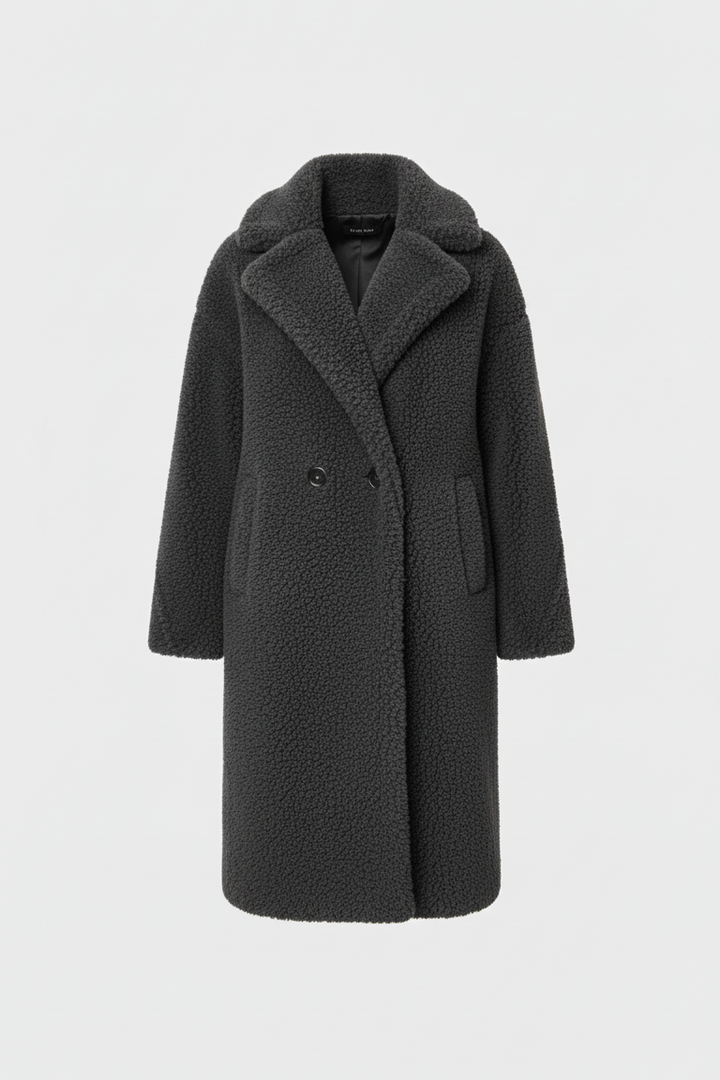 Dark gray coat on a light gray background