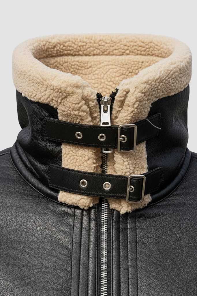 Discover the VALMIRA Lamb Motorcycle Jacket: short, warm, waterproof, windproof, and designed with bold biker details for winter, spring, and autumn.