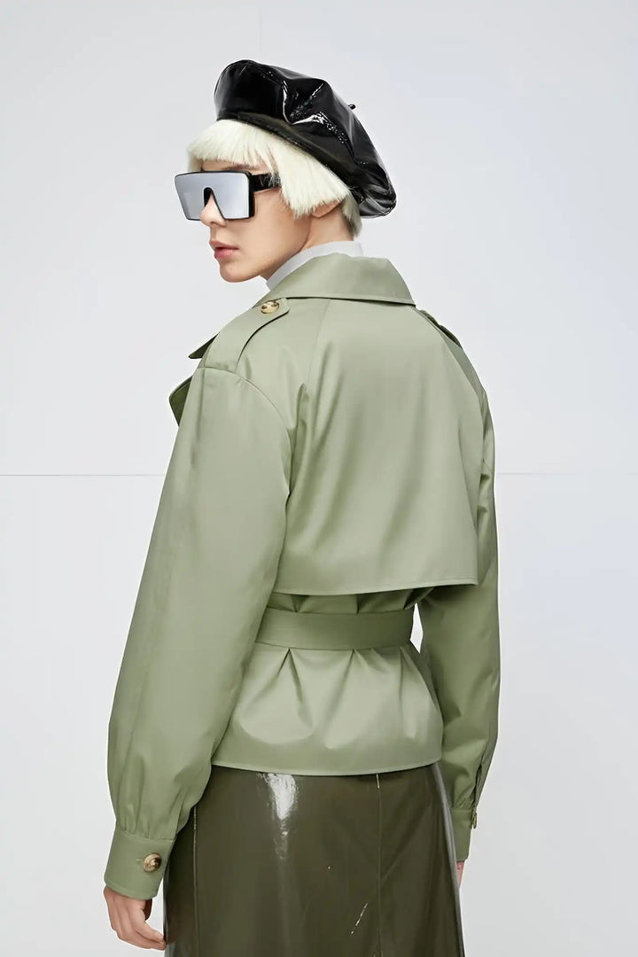 EIRIS – British Spring Trench Coat – Back view showing tailored vent and belt