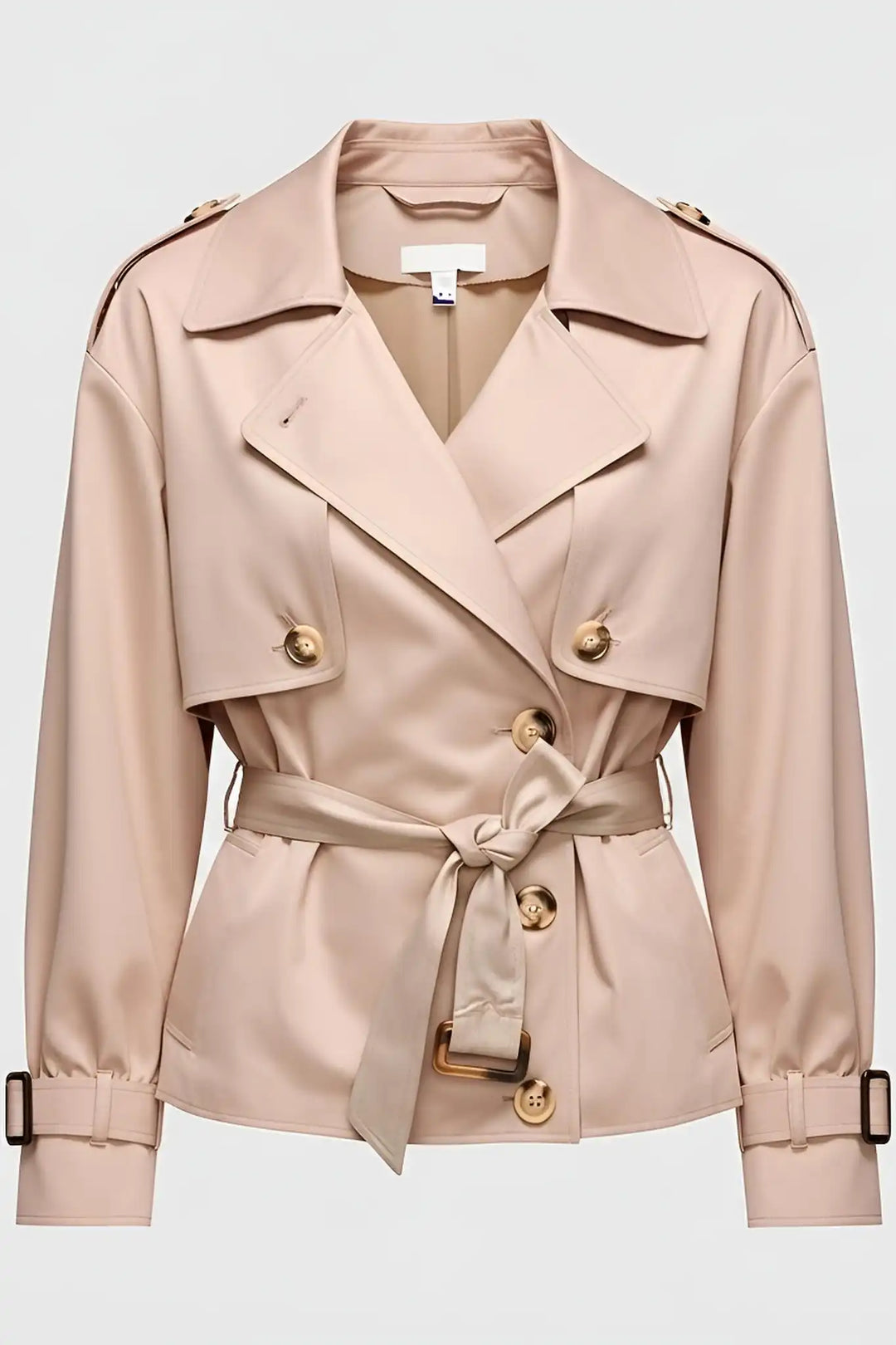 EIRIS – British Spring Trench Coat – Women’s sage pink trench front view
