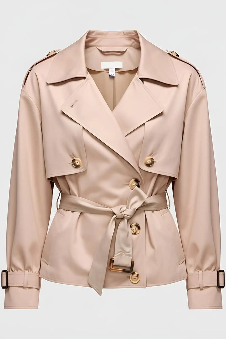 EIRIS – British Spring Trench Coat – Women’s sage pink trench front view