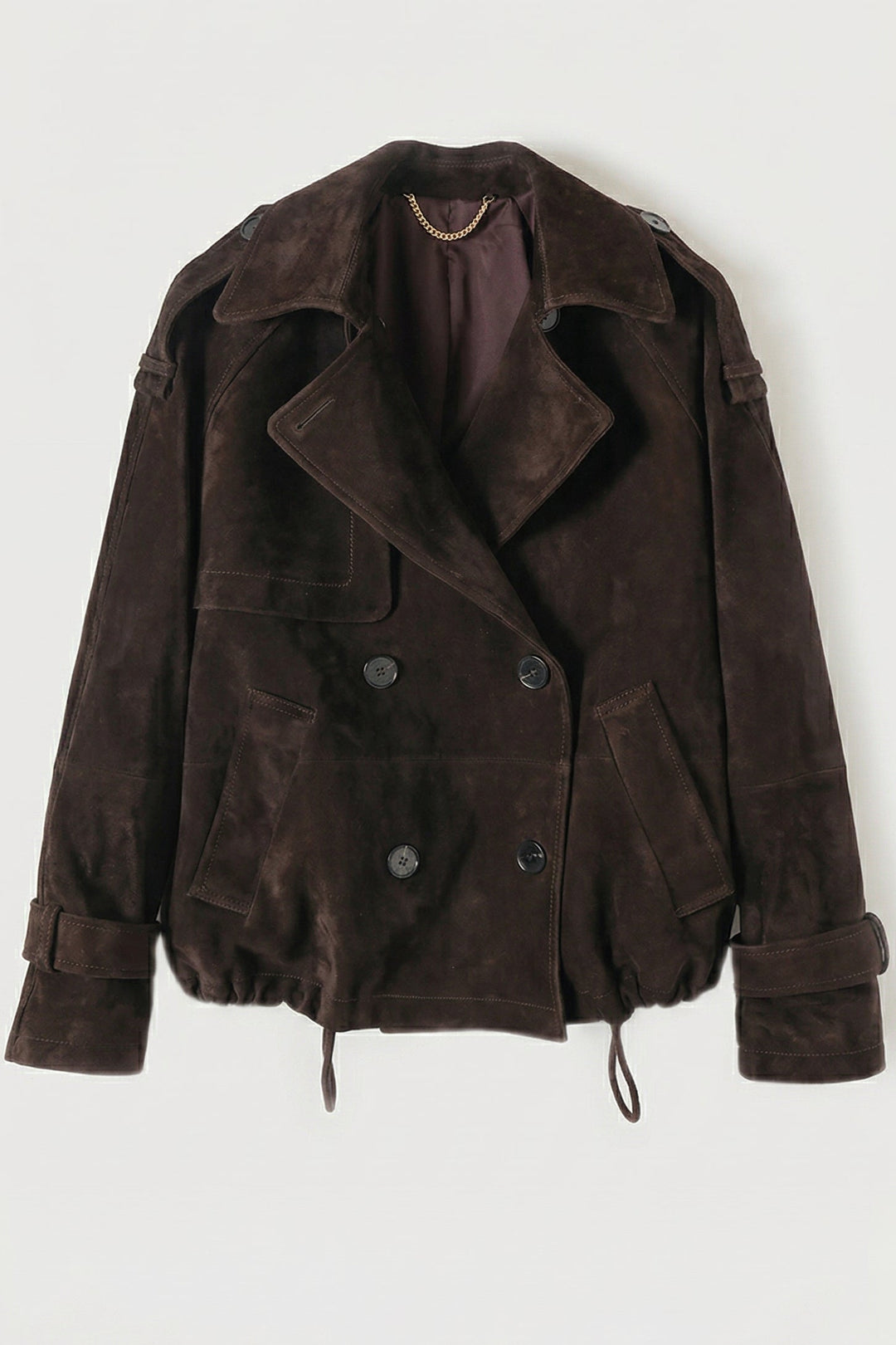 FINLEY - Cropped Suede Mock, Dark brown, full shot
