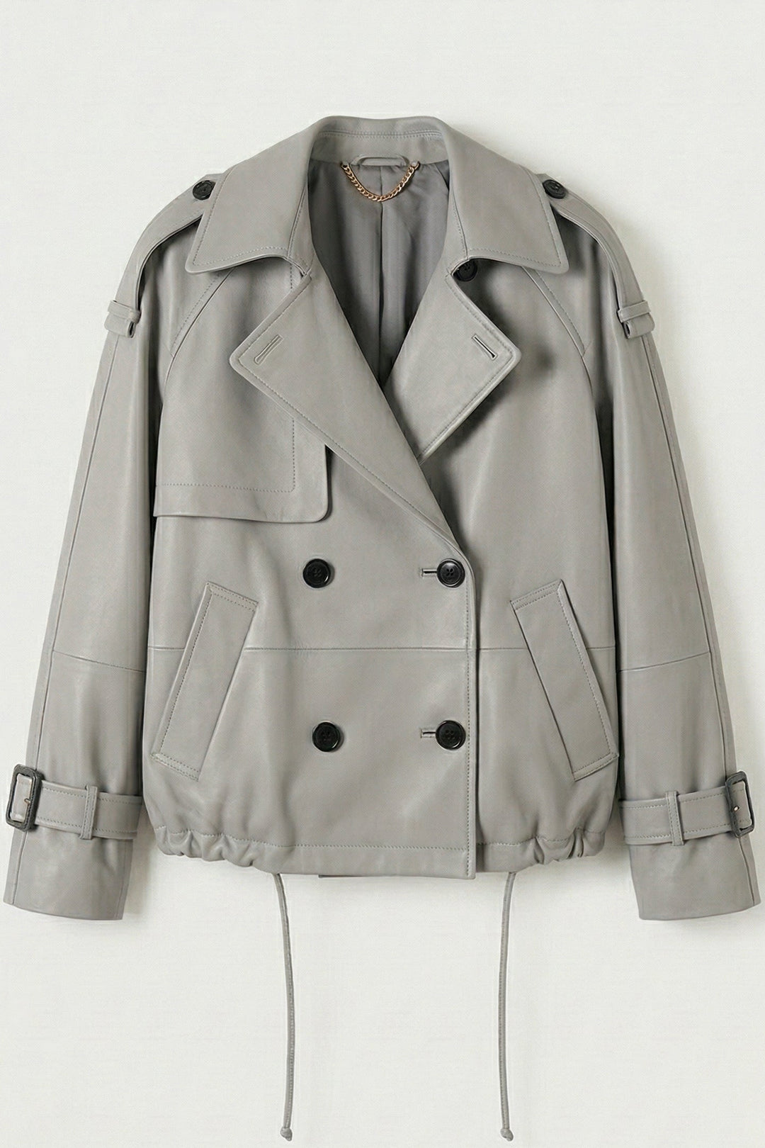 FINLEY - Cropped Suede Mock, light grey, full shot