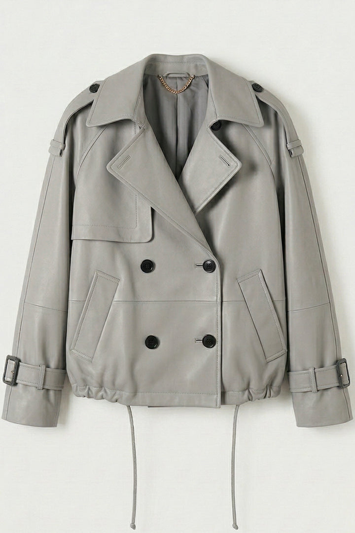 FINLEY - Cropped Suede Mock, light grey, full shot