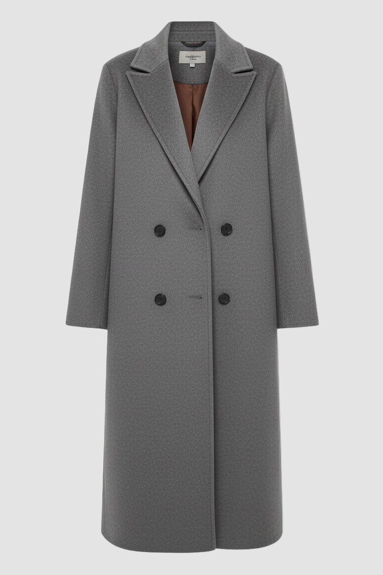 Gray overcoat on a white background
