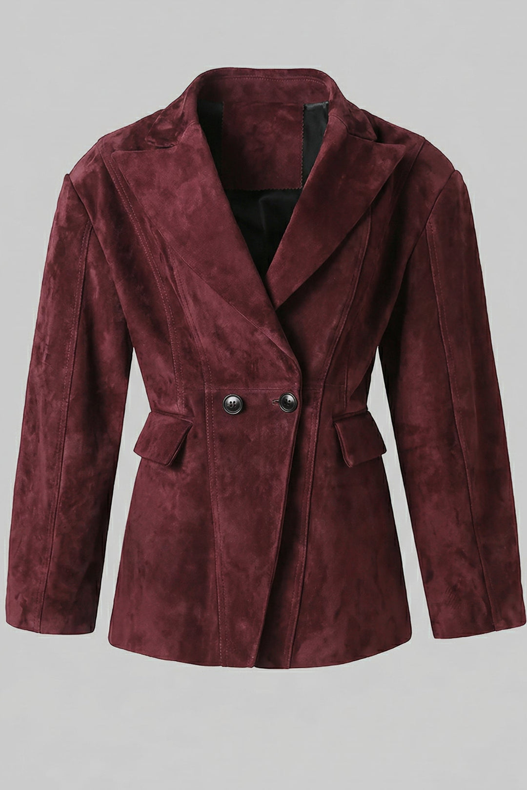 HADLEY - Burgundy suede jacket, sophisticated style, professional attire