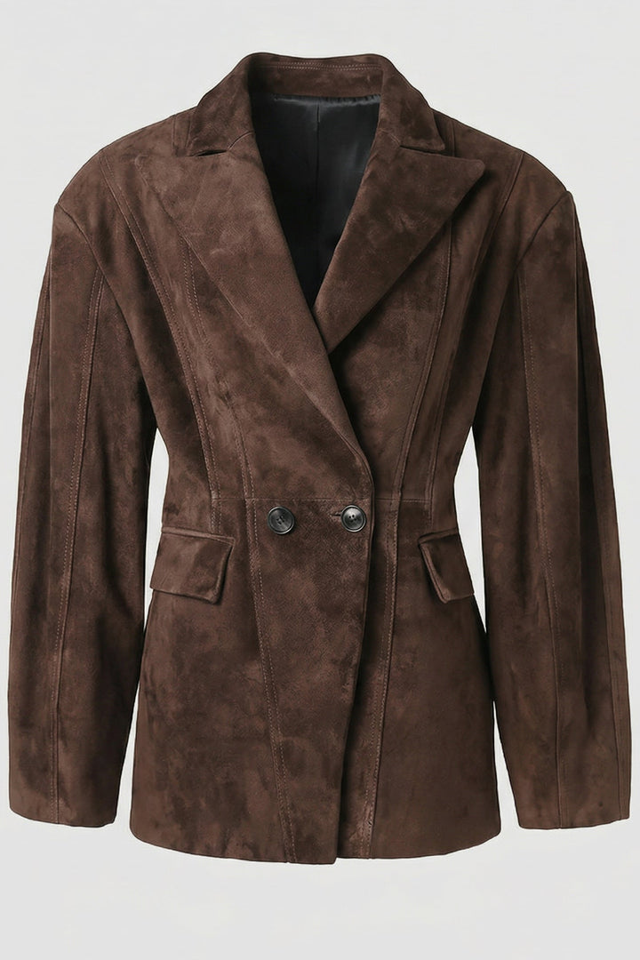 HADLEY - Brown suede jacket, sophisticated style, professional attire