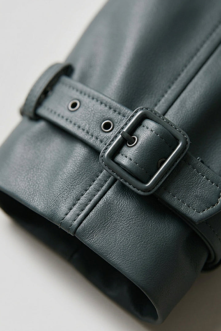 HARMONY - Sheepskin Leath jacket, cuff buckle detail