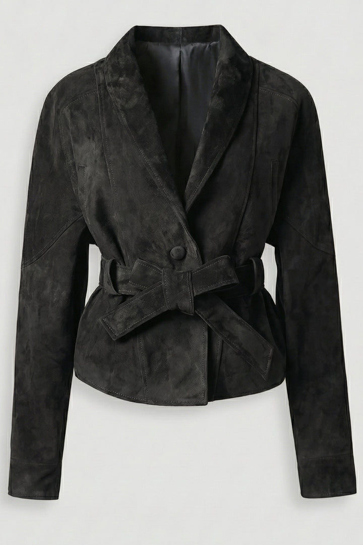 JOSIE - Women's black suede blazer