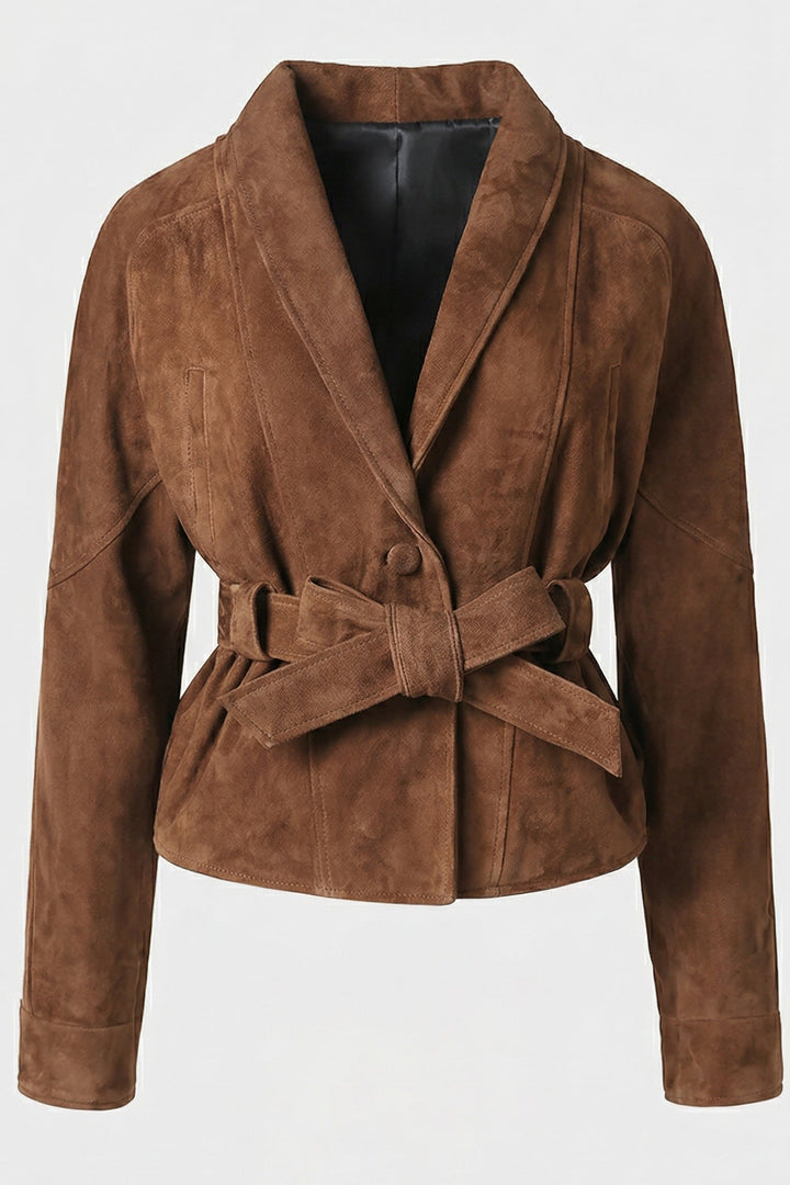 JOSIE - Women's brown suede blazer