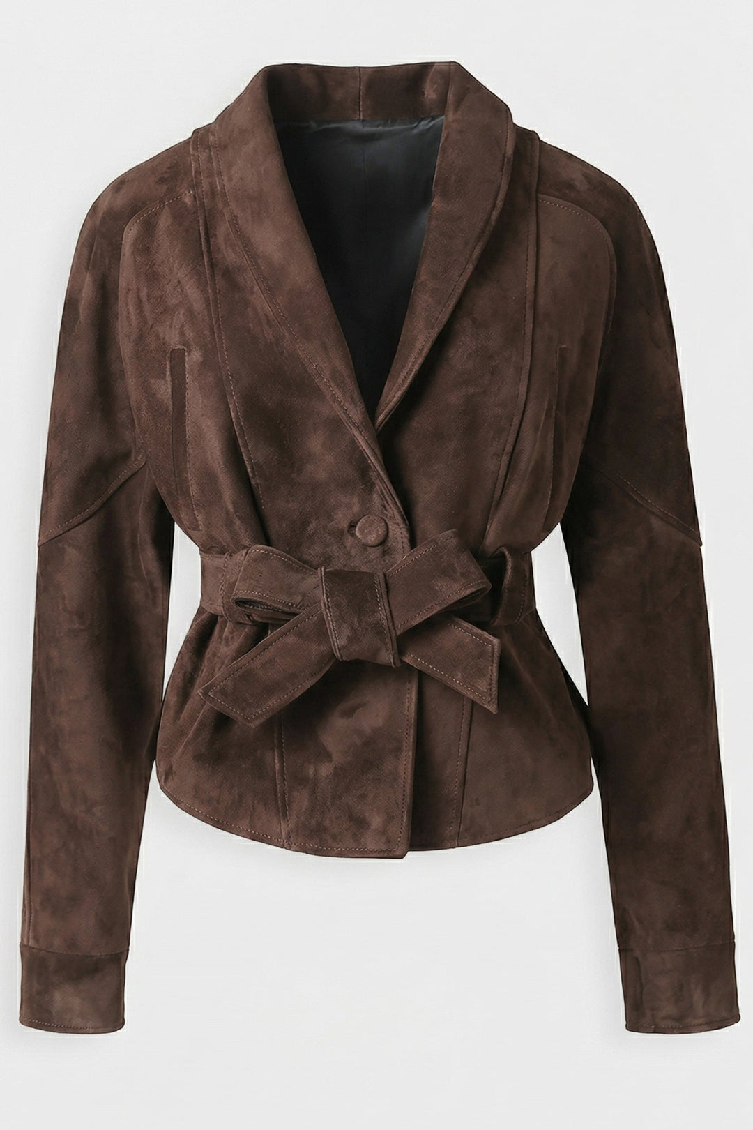 JOSIE - Women's dark brown suede blazer