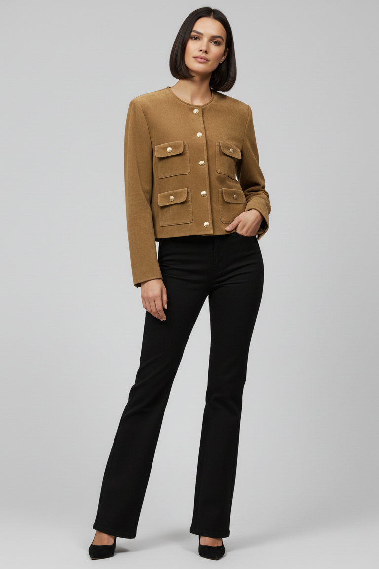 KENLEY - Suede Leather Jacket - refined elegant confident poised