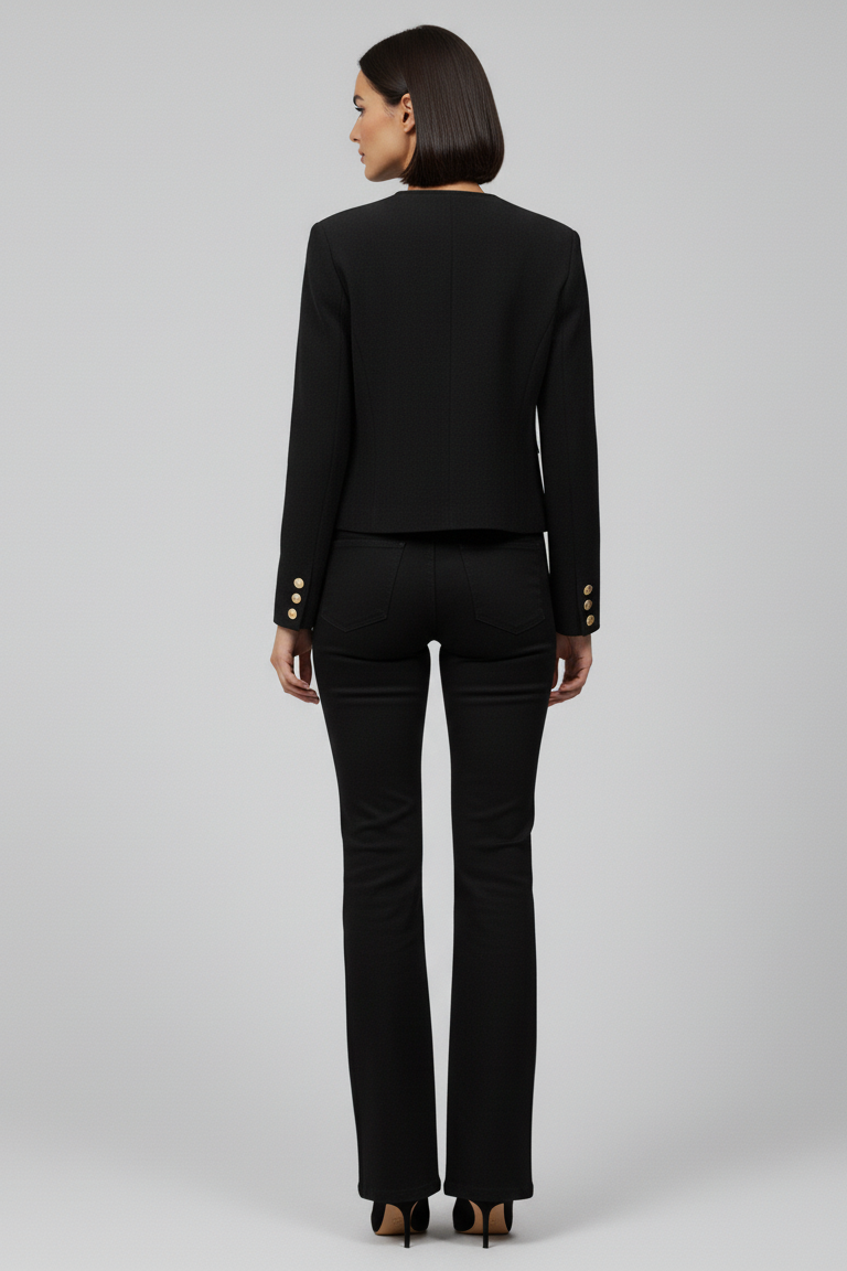 KENLEY - Suede Leather Jacket- suede leather, quiet luxury, rear view