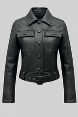 KENZIE - Belted Slim-Fit Sheepskin Leather Jacket