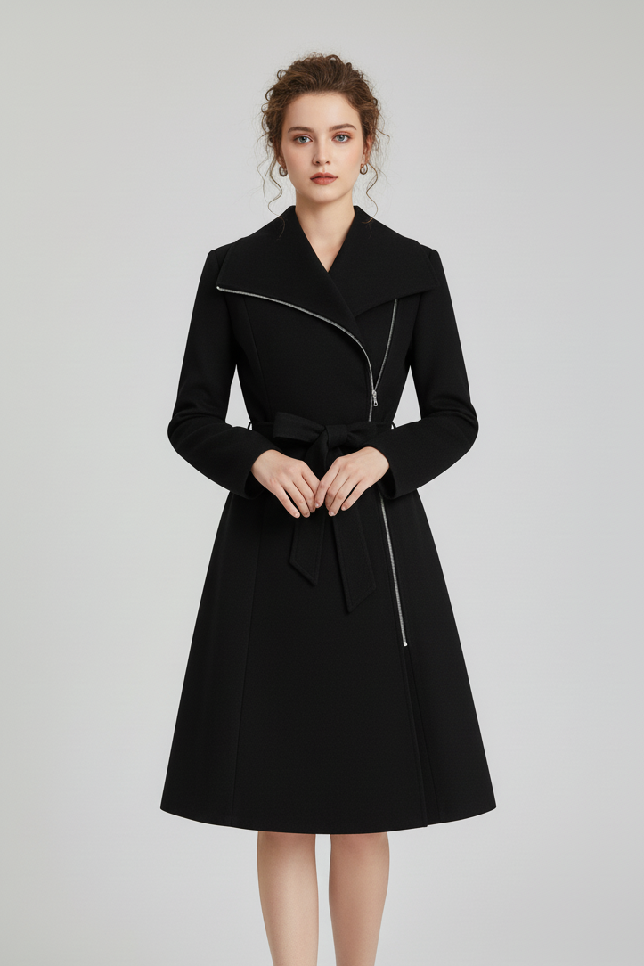 LEONA – Wool Blend Long Coat