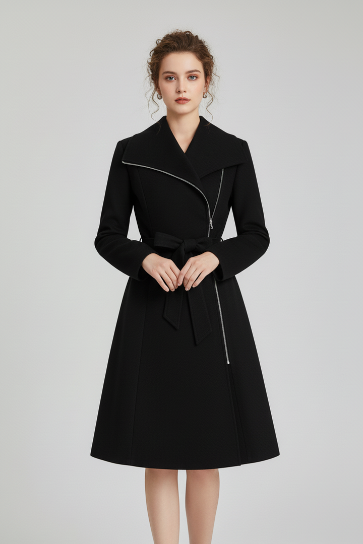 LEONA – Wool Blend Long Coat